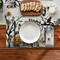Set of 4 Ghost Pumpkins Halloween Placemats - 12x18 Inch (Black/Beige)